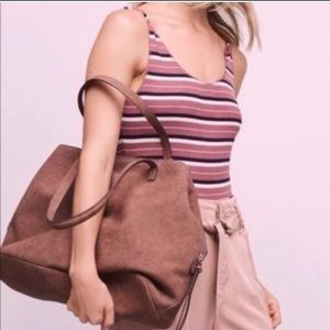 free people vegan leather three pocket tote!